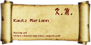 Kautz Mariann névjegykártya